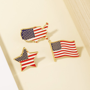 Broche de Metal Esmaltado da Moda, Alfinete de Lapela com Bandeira e Cruz, Joia Decorativa para o Dia da Independência dos EUA, Alfinete de Roupa, Presente para Festas e Feriados - Product Image 4