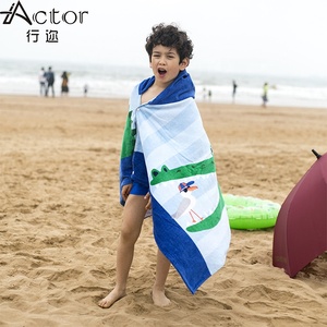 <span class=keywords><strong>Serviette</strong></span> <span class=keywords><strong>de</strong></span> <span class=keywords><strong>bain</strong></span> à capuche en microfibre avec imprimé requin pour enfant, Poncho <span class=keywords><strong>de</strong></span> plage pour garçon - Product Image 6