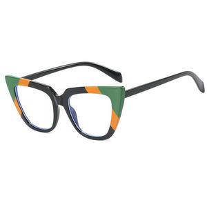 女性用<span class=keywords><strong>2025</strong></span>年処方メガネブルーライトホワイトストリップビッグキャットアイメタルヒンジコンピューター互換性光学フレームブラック - Product Image 5