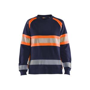 BLAKLADER - 340911588953M Sweat-shirt femme Hi-Vis Bleu marine/Orange-EAN 7330509856260 HI-VIS WORKWEAR - Product Image 1
