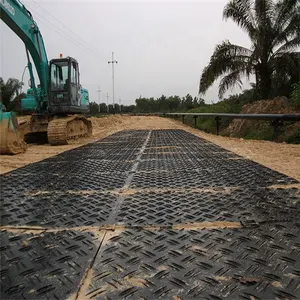Panel de pantano de goma HDPE/alfombrilla de protección de pista de excavadora de tierra de césped/alfombrilla de grúa antideslizante