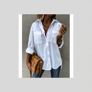 Camisas de Manga Larga con Cuello Cuadrado, Estilo Casual Holgado, de Poliéster para Otoño, Personalizadas al por Mayor, Suministro ODM - Product Image 3