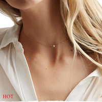 Vente en gros de collier de perles d'imitation d'eau douce élégantes de 4mm avec chaîne à maillons pour fête de mariage ou cadeau d'anniversaire