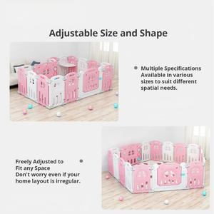 Parc de <span class=keywords><strong>jeu</strong></span> pliable moderne en plastique HDPE pour bébé, couleur personnalisée, enclos de <span class=keywords><strong>jeu</strong></span> intérieur pour enfants avec porte et base de fixation stable pour la maison - Product Image 4