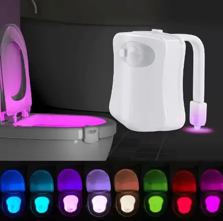8 Kleuren Veranderen Motion Sensor Auto Led Wc Nachtlampje Voor Badkamer Toiletpot