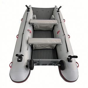 Bateau gonflable catamaran <span class=keywords><strong>de</strong></span> 3,8 m avec plancher en tapis d'air, capacité <span class=keywords><strong>de</strong></span> 5 personnes, Reachsea, avec transom en aluminium, grande <span class=keywords><strong>roue</strong></span>, <span class=keywords><strong>porte</strong></span>-canne à pêche - Product Image 5