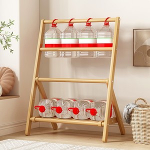 <b>Clothes</b> <b>Rack</b> Foldable Standing Walnut Color Space Saving Bedroom Clothing Organizer Rectangle Shape - Product Image 3