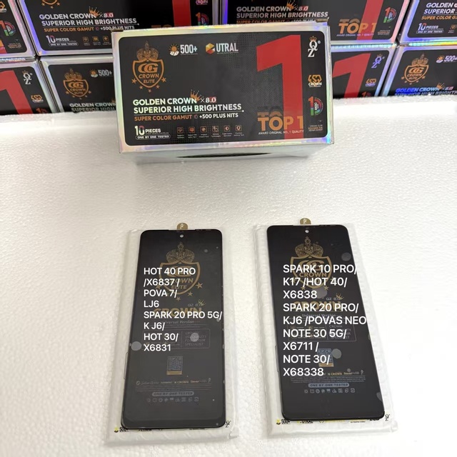 Wholesale Crown LCD Screen Display for Samsung Infinix Hot40pro X6837 LJ6 KJ6 Hot30 X6838 K17 X6711 Tecno Itel Mobile Phone LCDs