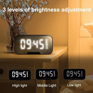Multi-functional <b>LED</b> Dimmable Display FM Radio Wireless Speaker Dual-Alarm Mirror Alarm <b>Clock</b> with TF Card - Product Image 2