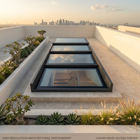 Fenêtre de toit en aluminium sur mesure à panneaux multiples superposés pour terrasse extérieure, étanche, installation facile, usage professionnel
