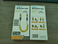 Kabel Pengisian Daya Cepat Tipe C 4 in 1 yang Dapat Ditarik 1.5m Pengisi Daya Ponsel dengan Ladekabel Oplaadkabel Solusi Pengisian Daya Serbaguna