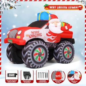 COMIN 7.5 Ft Extérieur Noël Gonflables Camion Pelouse Jardin LED Décorations Père Noël Présente Décorations D'éclairage Intégrées - Product Image 6
