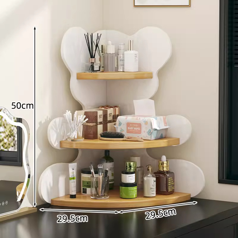 Etagère d'angle en forme d'ours [Etagère blanche - étagères en bois massif]
