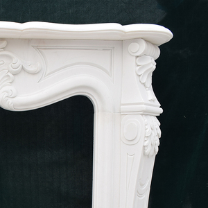 Cheminée électrique sculptée à la main en marbre blanc, 1 pièce, <span class=keywords><strong>d</strong></span>écoration <span class=keywords><strong>d</strong></span>'intérieur au Design moderne - Product Image 2