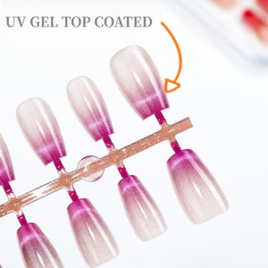 MyBeautyNails Gel X Soft Gel Tips <span class=keywords><strong>Faux</strong></span> <span class=keywords><strong>Ongles</strong></span> en Gel Effet Jelly à Presser Aura Ombre Cat Eye French Press-on - Product Image 3