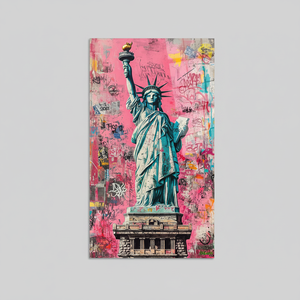 Impression Pop Art Audacieuse de la Statue de la Liberté de New York, Panneau Graffiti Art Déco sur Toile, Décoration Murale Suspendue - Product Image 2