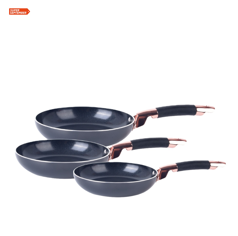 Черный цвет набор посуды двойная Антипригарная посуда набор кастрюль, алюминиевая сковорода антипригарная сковорода