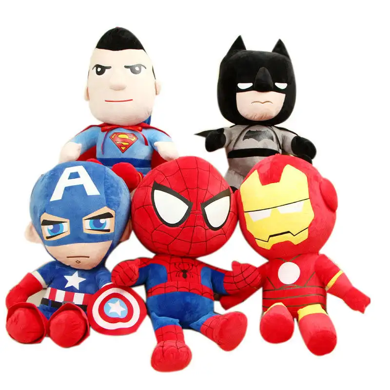Dc And Movie Doll Super Hero Spiderman America Captain Bat man Man iron plush Stuffed toys children gifts