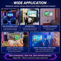 Machine de jeu interactive de poussée de boule magique, équipement d'arcade multijoueur à détection de mouvement pour centre de jeux intérieur pour enfants