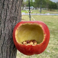 Fabrieksgemaakte hars handgeschilderde vogelvoederbak voor buiten, tuin, hangende dierenfiguur, creatief fruit/dieren ambachtelijk ornament