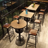 Combinaison de tabourets hauts en fer pour le thé au lait, les cafés et les restaurants meubles de style moderne