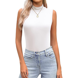 Phụ Nữ Của Giả Cao Cổ Áo Vest <span class=keywords><strong>2025</strong></span> Mới Mỏng Không Tay Hot Girl Top Đàn Hồi Cơ Bản Giản Dị T-Shirt - Product Image 6