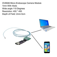 Mini caméra 16W Pixels 2mm 400*400P 110 ° Module de caméra endoscopique médicale industrielle flexible Ov6946 avec USB pour les inspections et l'imagerie