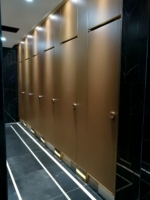 Système de cloisons de salle de bain modulaires en panneaux HPL compacts et modernes, écologiques et durables, pour hôtels et hôpitaux
