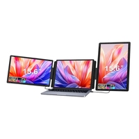 Extensor de Monitor Triple Portátil Plegable Ajustable de 15.6 Pulgadas IPS, Conexión de un Solo Cable para Todo Tipo de Laptops Tipo C