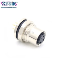 Conector Circular Hembra M12 de 4 Polos para Montaje Trasero en PCB, Enchufe con Codificación A para Interfaz de Transportador de Escáner de Seguridad de Rayos X