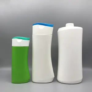 Cosmetic Package 200ml 400ml 750ml Hdpe Flat Shape Shampoo Bottle Empty Plastic Shampoo Bottle For Body Wash Shower Gel