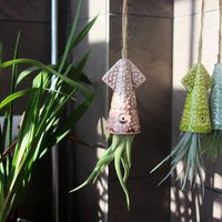 Collection de pots suspendus en céramique style pieuvre pour plantes aériennes, petits supports pour succulentes, style méduse pour la maison, les fenêtres, les hôtels et les jardins