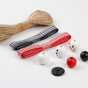 Christmas Wooden Bead Set Snowman Ornaments For Tree Decor Holiday Craft <b>DIY</b> <b>Kit</b> 8-13 Years - Product Image 3