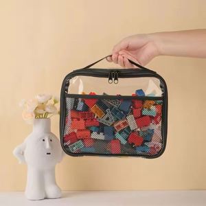 Large Capacity PVC <b>Transparent</b> Mesh Storage <b>Bag</b> Waterproof Casual <b>Makeup</b> Zipper <b>Bag</b> Portable Toy <b>Bag</b> - Product Image 1