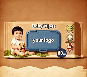 Vente en gros de lingettes pour bébés 100% biodégradables, non <span class=keywords><strong>parfum</strong></span>ées, écologiques, 80 pièces, OEM, échantillons gratuits, Toallitas Humedas <span class=keywords><strong>Bebe</strong></span> - Product Image 4
