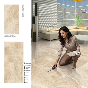 Alecia Verde Green Marble Look Porcelain Tiles 600x1200mm High Gloss Finish for Premium Interior Projects - Product Image 5