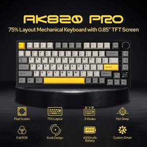 Teclado Mecánico AJAZZ AK820 Pro 75 Inalámbrico de 3 Modos Bluetooth 2.4G con Pantalla TFT RGB Perilla y Eje Flying Fish - Product Image 4
