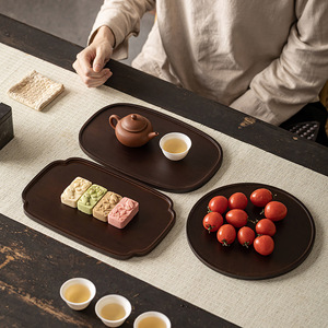 Household bamboo <b>tray</b>, small dry <b>tea</b> <b>tray</b>, begonia-shaped <b>tray</b>, Zen-style Chinese dessert plate, fruit, nut, and <b>tea</b> dish - Product Image 1