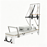 Offre Spéciale : Reformer Pilates en Alliage d'Aluminium Blanc avec Tour, Réglage Ergonomique, Système de Poulies Silencieux pour Tous Niveaux de Condition Physique
