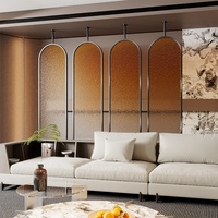Cloison en verre dégradé arc-en-ciel semi-transparente personnalisable |   Salon, bureau, entrée |   Style minimaliste moderne