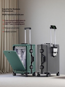 Valise de <span class=keywords><strong>cabine</strong></span> pour voyages d'affaires, poche avant, valise rigide à roulettes, accès rapide, pour ordinateur portable - Product Image 2