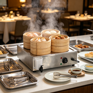 Équipement de cuisson vapeur rapide en acier inoxydable pour les pattes de poulet, les crevettes, les raviolis, restaurant chinois - Product Image 2