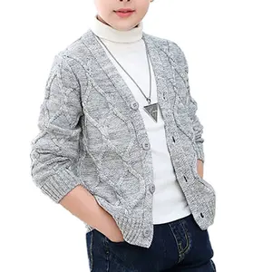 Maglione cardigan ragazzo lavorato a maglia stile caldo fatto a mano all'ingrosso all'ingrosso all'ingrosso