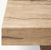 Mesa de Comedor Rectangular de Madera de Roble con Pedestal Estilo Rústico Antiguo de Alta Calidad a Precio de Fábrica