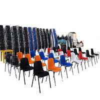 Chaise pliante pour étudiant avec tablette d'écriture - Empilable, cadre chromé, pour école, gymnase, extérieur, maison, bureau, design moderne, usage commercial