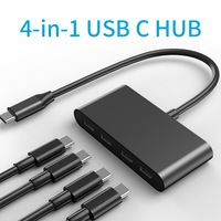 Stasiun Dok produk baru Tipe C 4 in 1 Splitter USB C Data 4 Port desain Ultra tipis USB 3.0 Hub 5Gbps untuk Laptop M2
