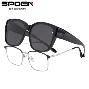 แว่นกันแดด SPOEN พร้อมเลนส์โพลาไรซ์ UV400 กรอบทรงสี่เหลี่ยมสำหรับกีฬากลางแจ้ง สำหรับผู้ใหญ่ทั้งชายและหญิง - Product Image 1
