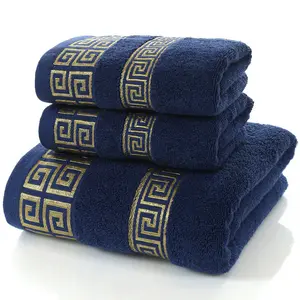 Bestseller Handtuch Set Luxus Custom Dick Flauschig Weich Terry 3Pcs Bad 100% Baumwolle Handtuch Sets