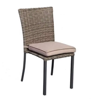 Ensemble de salle à manger de jardin en rotin moderne et confortable pour 6 personnes, mobilier d'extérieur pour les réceptions sur la terrasse et dans le jardin