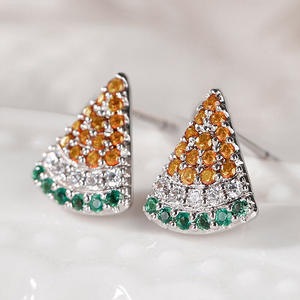 Pendientes de Pirámide Blancos Champán para Mujer, de Aleación Plateada con Cristales de Imitación y Engaste Pavé, Joyería de Moda para Fiestas - Product Image 3